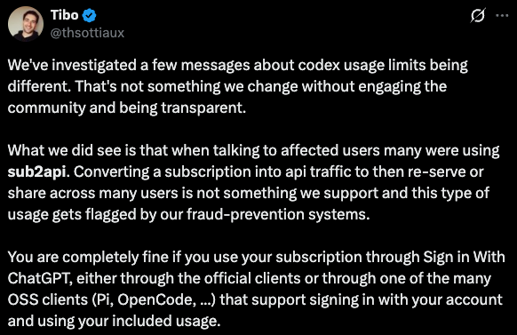 Statement explaining subscription enforcement for third-party clients and shared API traffic